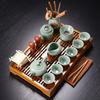 Luxury Chinese Porcelain Tea Cup Set, Tea Ceremony Strainer, Purple Clay, Kung Fu Tea Set Tray, Teaware DG50TS