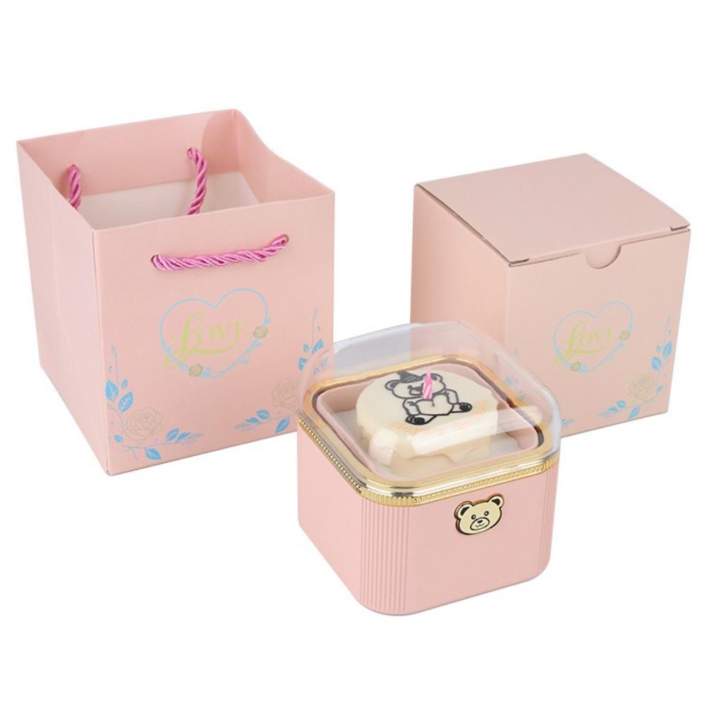 

Cartoon Rotating Jewelry Box Automatic Mini Cake Gift Box Anniversary Celebration розовый