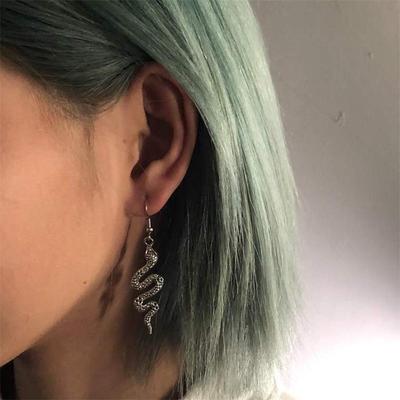 Boucles d'oreilles pendantes vintage en forme de petit serpent pour femmes et hommes, bijoux design, pendentif punk