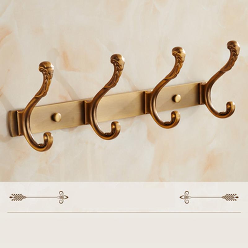 Tuqiu Antique Bronze Robe Hook Clothes Hook Carved Towel Hanger Aluminum Bathroom Hardware Kitchen Hook Bathroom Accessories