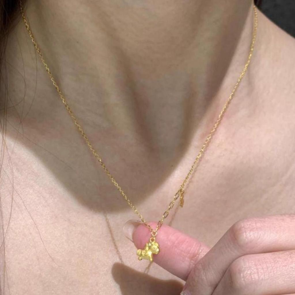 Xiaohongshu Bestseller: Cute Cartoon Little Horse Gold Necklace for Women - Ancient Method Rich Collarbone Chain
