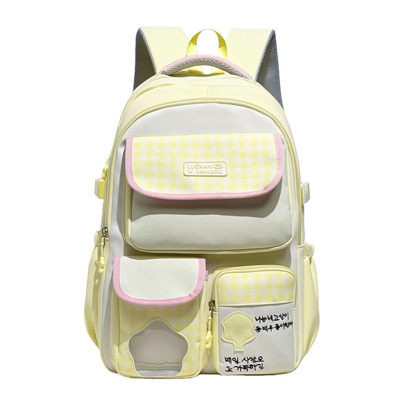 Schoolbag Wholesale Schoolbag Female Japanese Ins Cute Dopamine Contrasting Color College Style Primary and Secondary School Students Travel Backpack,