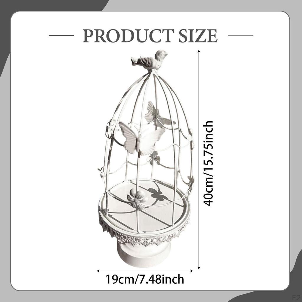 Birdcage Candle Holder Stand Iron Candlestick Tealight for Dinner Home