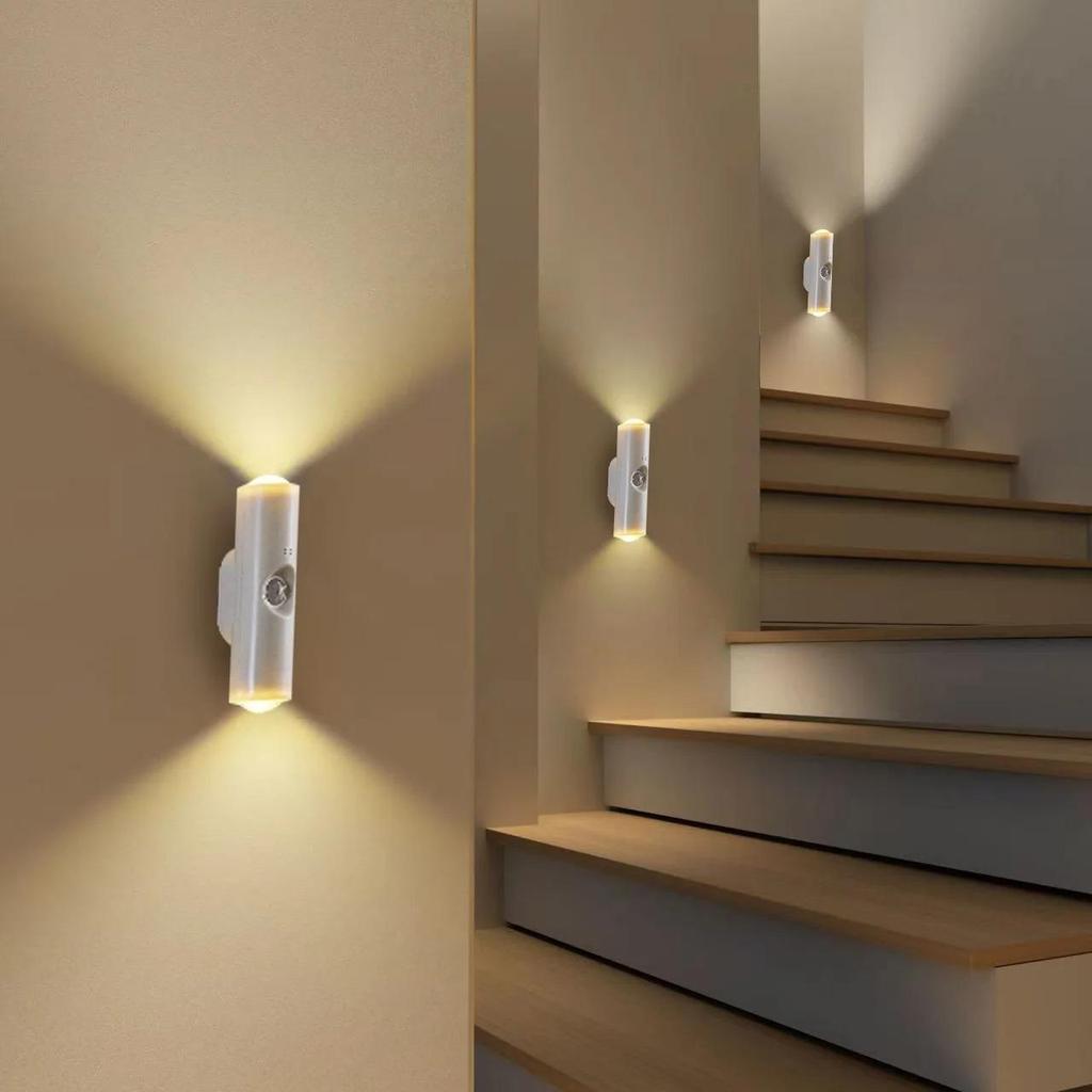 Smart RGB Gradient Night Light Magnetic Motion Sensor USB Rechargeable Wall Mounted LED Lamp For Bedroom Bathroom Closet Garden Home Decor