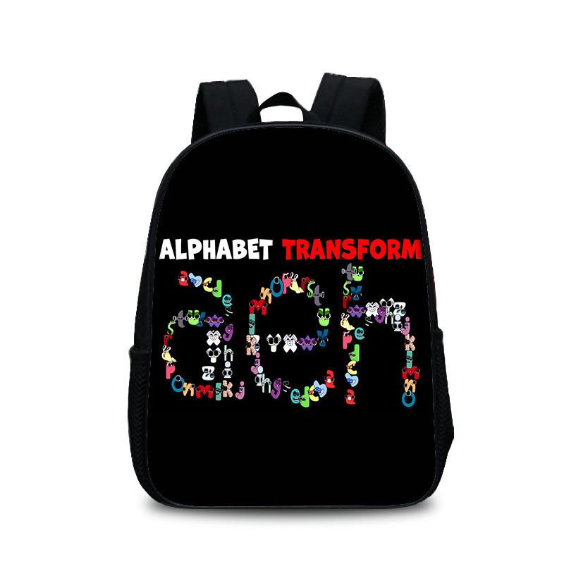 Zaino Alphabet Lore Per Studenti Borsa Scolastica in Nylon con Tasca Frontale e Spallacci Regolabili