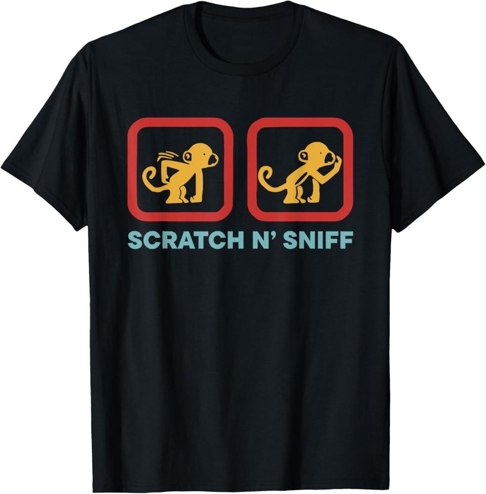 Scratch N’ Sniff Monkey Humor T-Shirt S