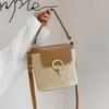 Handheld Women's Bag Woven Bucket Bag Vacation Bag 2024 Spring Summer New Crossbody Straw Bag Rattan Bag Fashion Small Bag