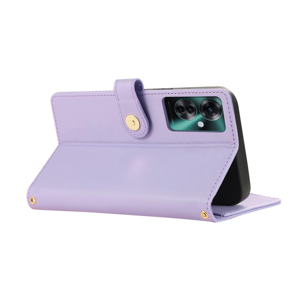 Crossbody Cards Solt Wallet Zipper Bag Leather Case For OPPO A79 A58 A78 A98 A53 A77 A57 A54 A55 Reno 12 Pro 11 F 10 Strap Cover
