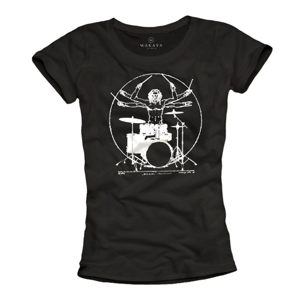 Rock Shirt Ladies Drummer Drummer Music Summer Top Rocking Tops Women Unisex T-Shirt XXXXL