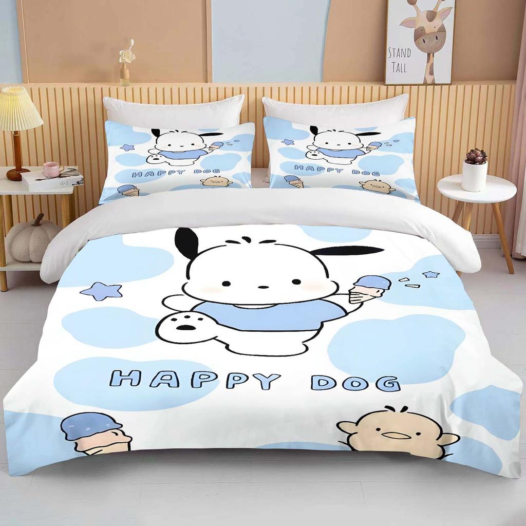 Pochacco 3D Print Bedding Sets Comforter Quilt Bed Cover Duvet Cover Pillow Case 2-3 Pieces Sets Kids Adult Bedroom Decor