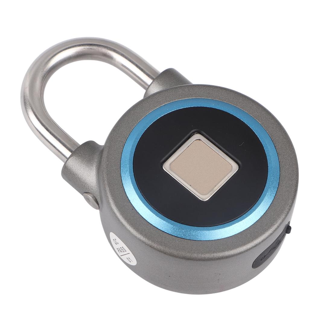 Fingerprint Padlock Bluetooth App Control IP65 Waterproof Safety Electronic Lock for Locker Drawer Office Gym Blue