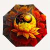 Floral Yin Yang Themed Eight Rib Automatic Folding Umbrella Is Suitable for Both Men and Women, Making It A Perfect Christmas and Valentine'
