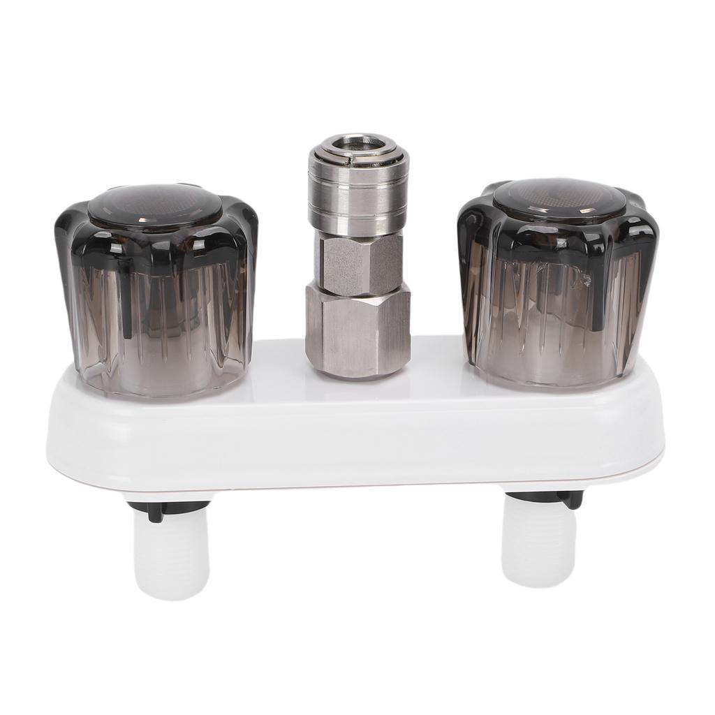 RV Exterior Faucet Hot Cold with Quick Connect Adapter Flexible Outlet Pipe for Motorhome Boat Bathroom Van Outdoor