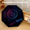 8 Rib Auto Folding Umbrella Manchester City Print Custom Name Text Portable Rain Gear