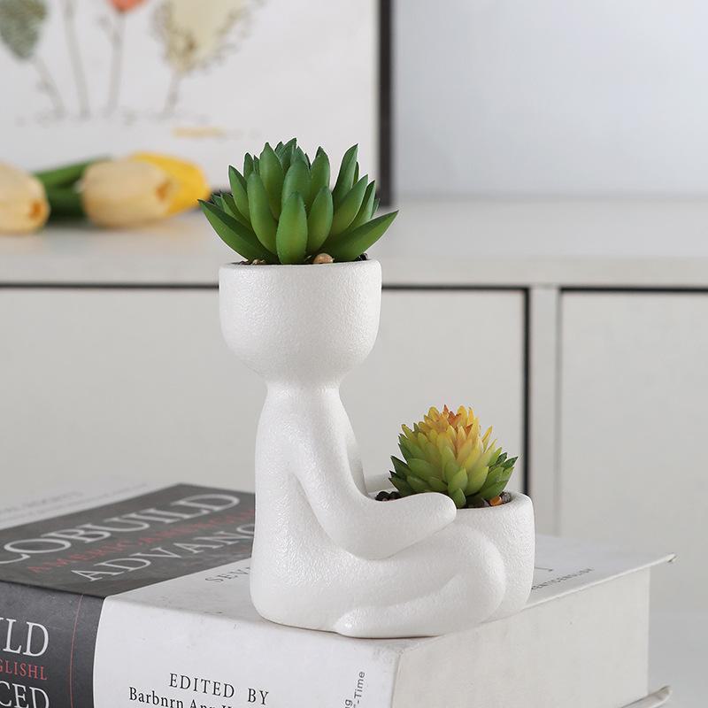 European-Style Succulent Doll Pots: Creative Desktop Green Plant Ornaments