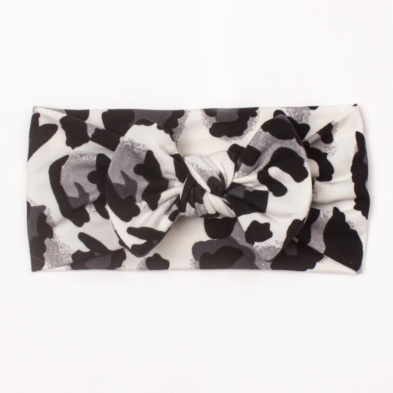 New children's leopard print headscarf, baby wide-sided soft bow headband, baby headband.