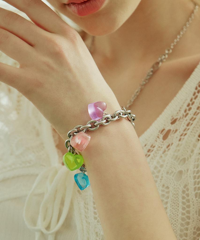 Vvv Candy Heart Chain Surgical Bracelet