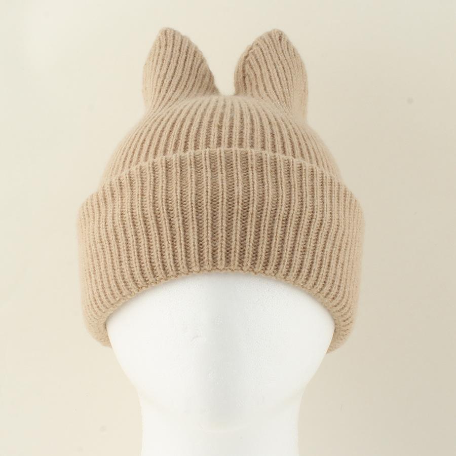 New Cartoon Winter Cat Ear Balaclava Neck Warmer Cute Knitted Hat with Detachable Face Cover for Boys Girls Warm Ear Protection