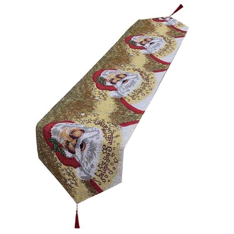 Classical Christmas Table Runner Table Cloth Christmas Tablecloth with Snowflake Pattern for Dining Decorations