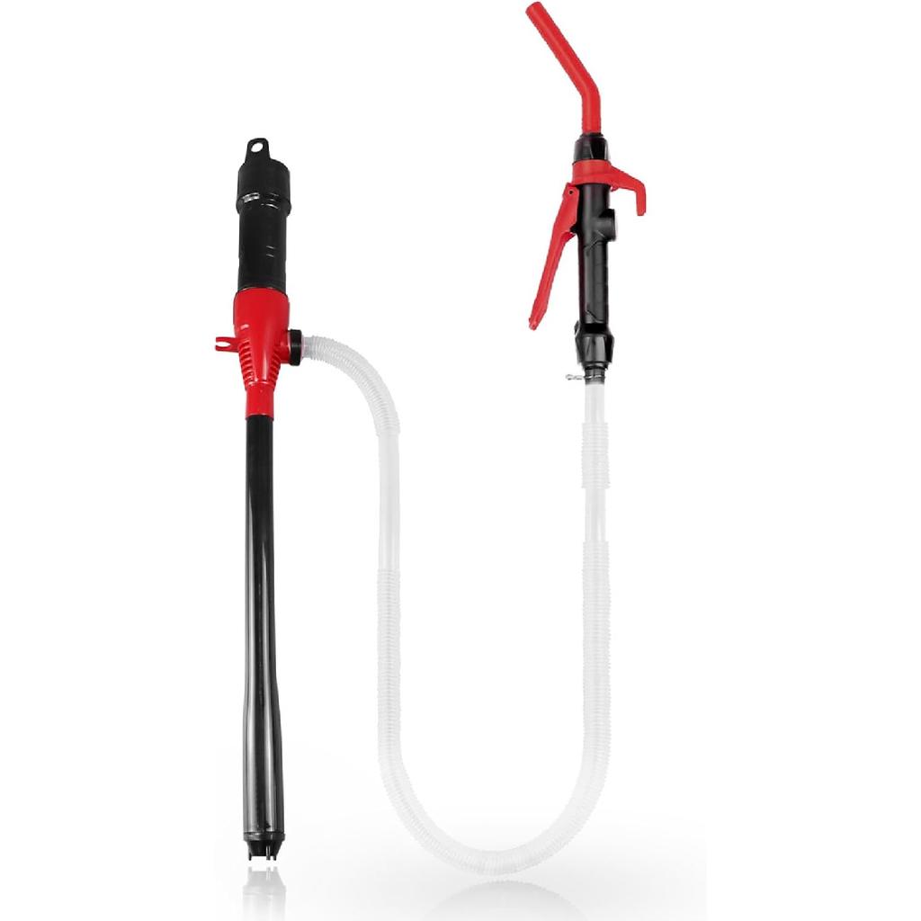 Gas Transfer Pump Battery Powered - Fuel Transfer Pump With Nozzle - Battery Operated Gas Pump With 3 FT Long Hose 2.2 GPM Transfer Pump For Water