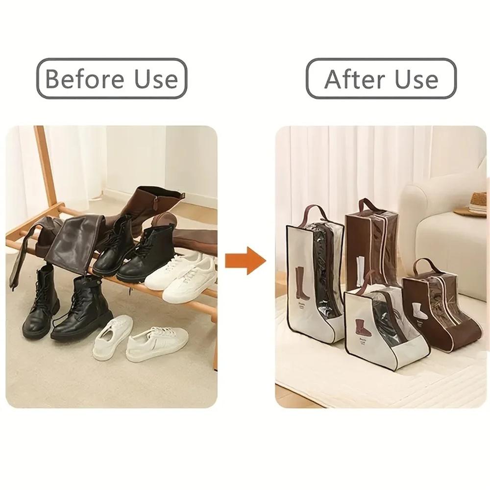 1-4pcs Reusable Boot Storage Bags Multi-Functional Dustproof Shoes Covers for Long and Short Boots Travel Shoe Packing Organizer