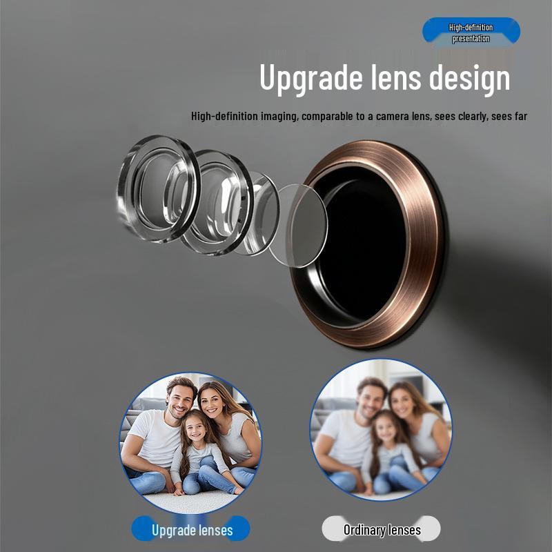 Fireproof Anti-Theft Security Camera Doorbell with HD Peephole for Main Entrance Doors