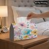 2D Flat, 1pc Simple Soft-toned Floral Decorative Tissue Box, Suitable for Family Gatherings, Cars, Kitchens, and Bathrooms. Made of Polyester, This Da