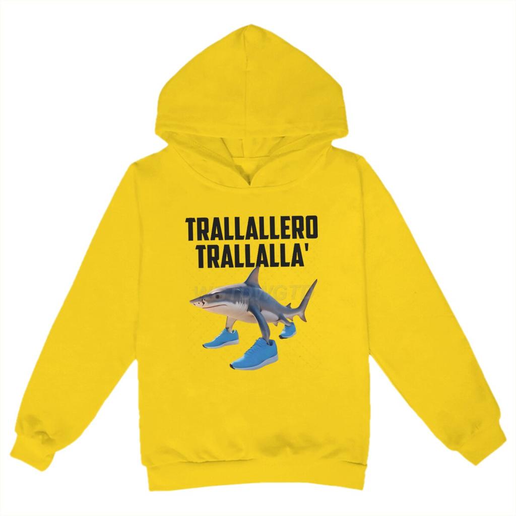 Autumn Winter Funny Shark Printed Hoodies Fashionable Casual Warm Sports Long Sleeved Children's Boy Hooded Sweatshirts