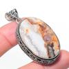 Natural Laguna Lace Agate 925 Sterling Silver Jewelry Pendant 2.25" AP-14610