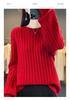 2024 A/W Women's Thick Wool Knit Sweater - Round Neck, Long Sleeve, Bright Silk, Loose Fit