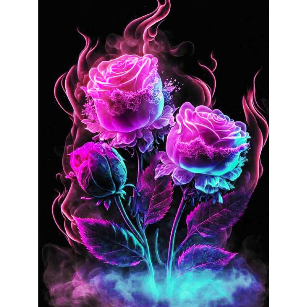 5D Diamond Painting, Peony Flower Sticker Diamond Cross Stitch Decorative Painting