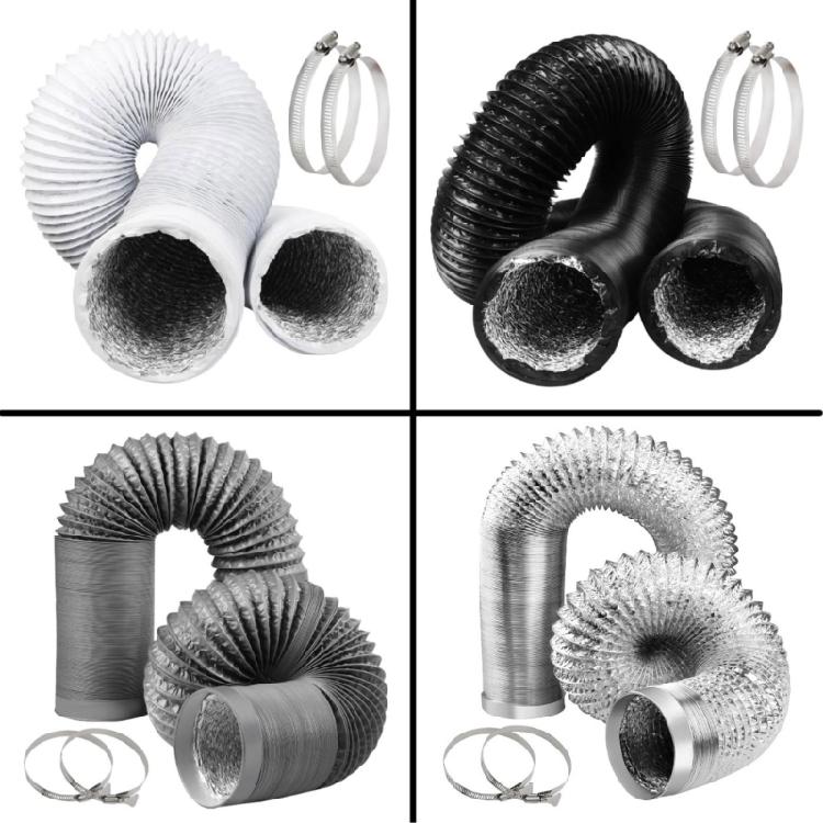 Permanent Aluminum PVC Compound Ventilation Hose 150mm For Kitchen Exhaust And Bathroom Ventilation