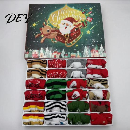 Interactive Parent Child Game 12 Pairs Christmas Socks Advent Calendar 2026, 24 Days Countdown Holiday Anticipation Surprise Set with Cotton