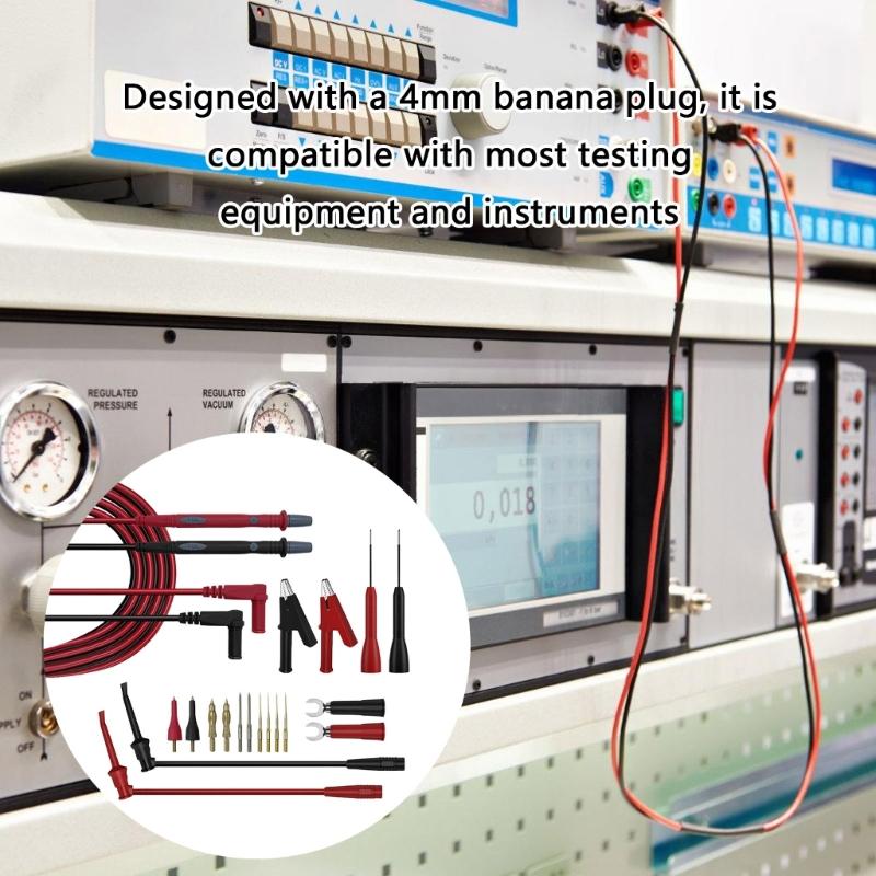 Strong  Insulated Banana Plugs Test Probes Featuring Alligators Clip & Heat Resistant Designs Electrical Test Probes Set