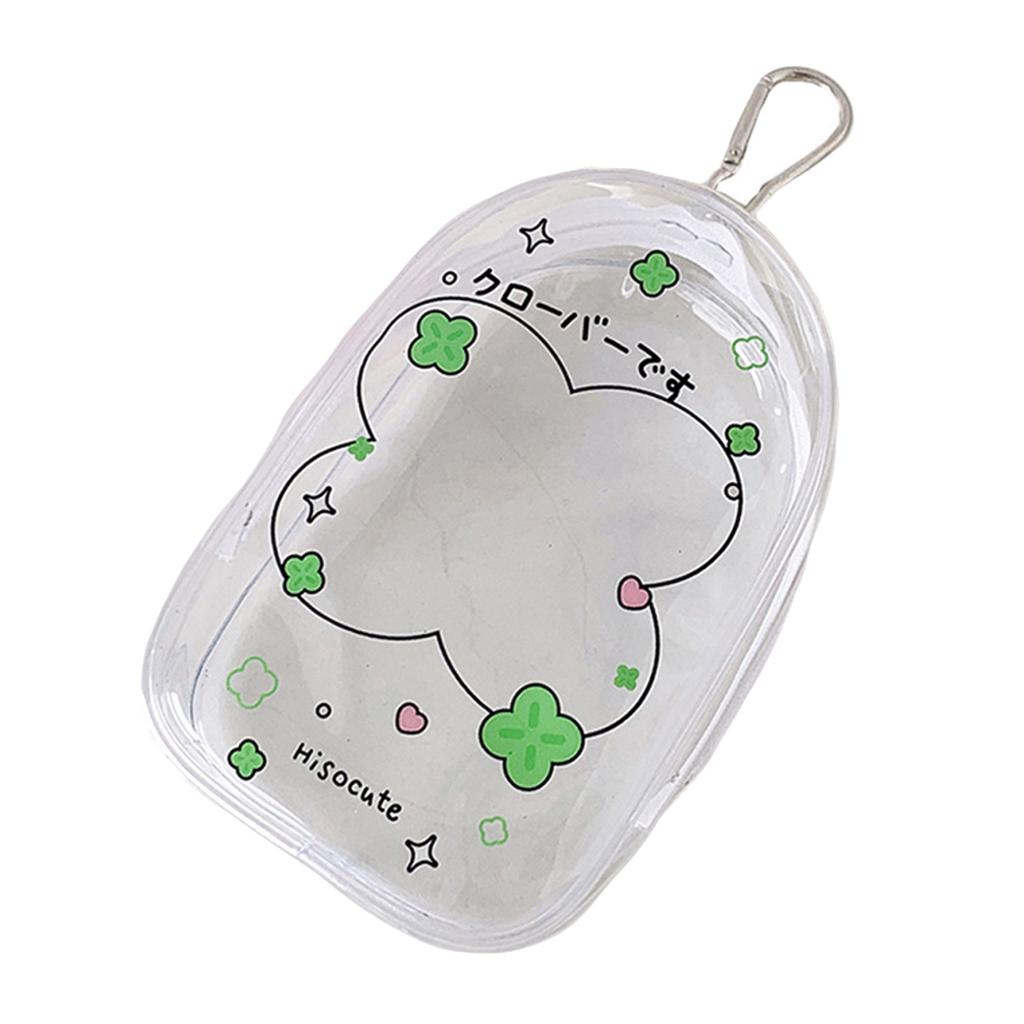 Portable Clear Hanging Storage Bag For Mini Figures Dolls Collectibles With Keychain Attachment And Zipper Closure