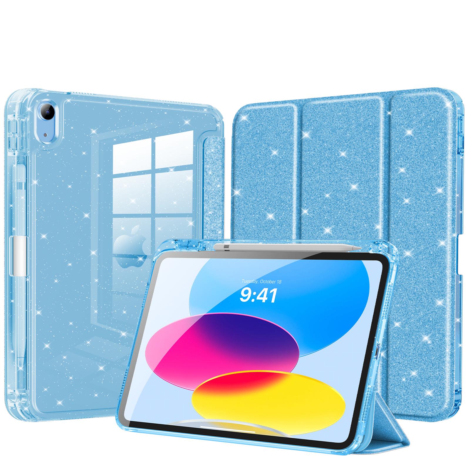 Case for iPad (A16) 11th Generation 2025, iPad 10th Generation Case 10.9 Inch 2022 Glitter TPU Cover with Shiny Clear Back Shell