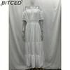 BITCED Long Dress with Open Back and Elastic Waist Popular Bohemian Style with Open Shoulders
