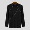 INCERUN Homens Zipper Patchwork Sólido Casual Malha Tops Pullovers