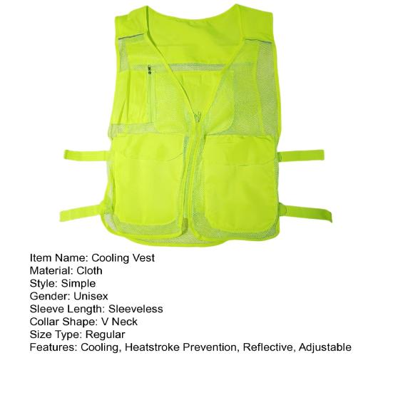 Kühlweste für Herren Damen Verstellbare Atmungsaktive Mesh Eisweste mit 4 Taschen Sommer Kühljacke für Heißes Wetter Outdoor Arbeit Angeln Radfahren