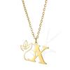 Stainless Steel Floral English Alphabet Necklace - Women's Unique Clavicle Chain