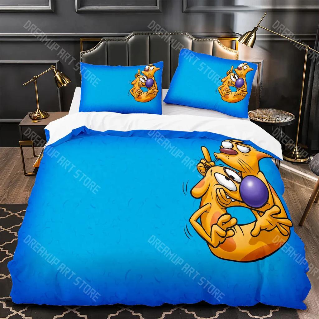 Catdog 3D Printed Duvet Case Pillowcase Bedding Set Twin Full Queen King Size for Bedroom Decor