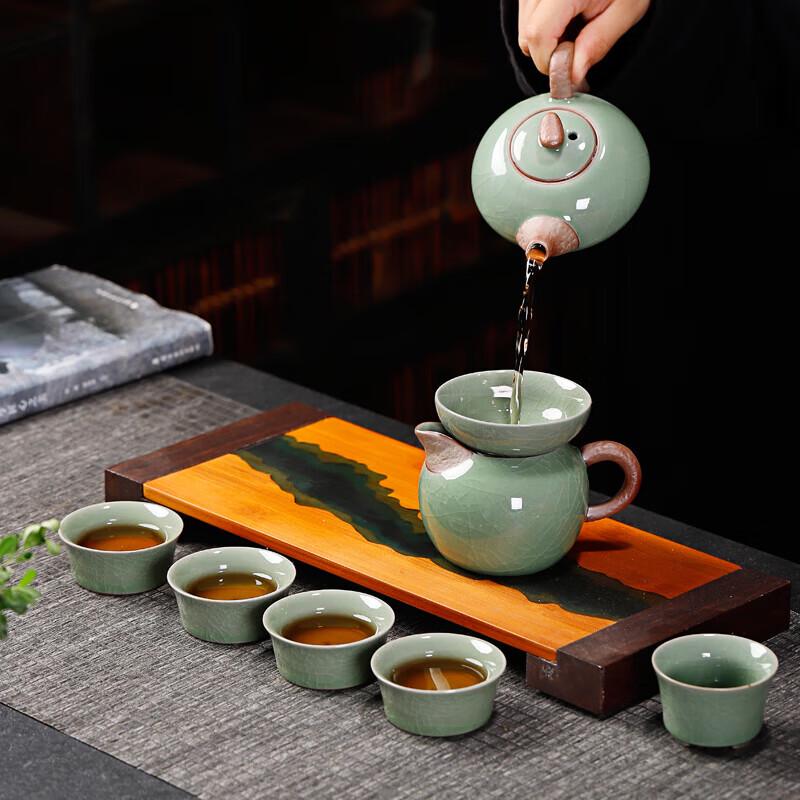 Ge Kiln Chinese Ceramic Tea Set - 10-Piece