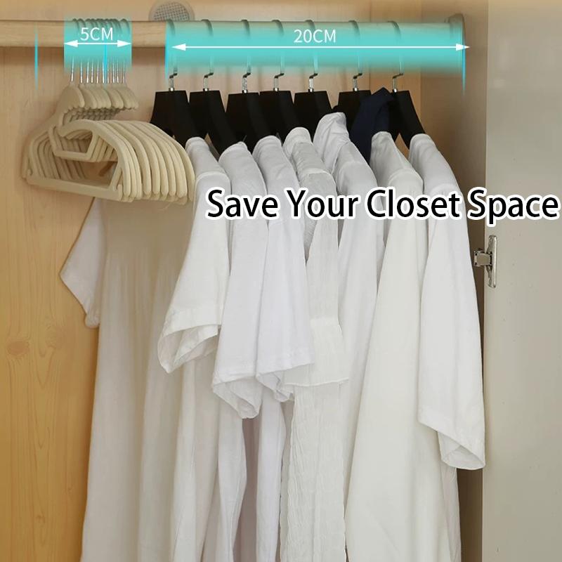 Velvet Hangers 5/10/15 Pack Beige,Non Slip Felt Coats and Suit Organizer for Closet,Lightweight Thin Space Saving Dress Hanger