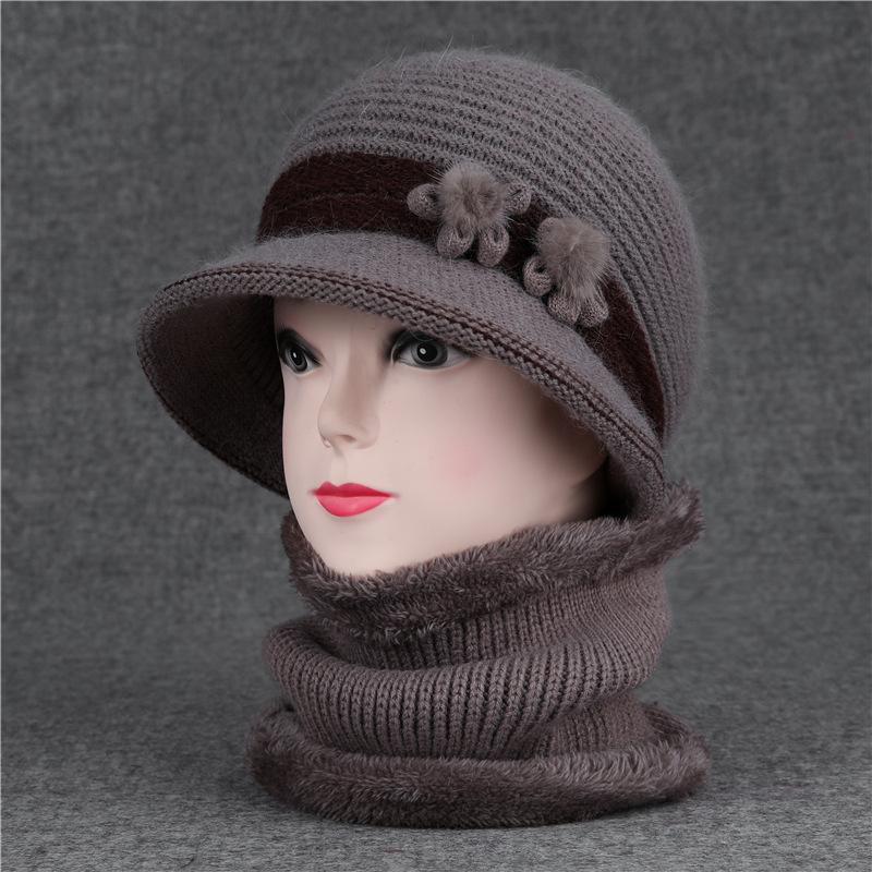 Winter Mother Hat Female Warm Versatile Grandma Basin Hat Velvet Cycling Cold Bucket Hat