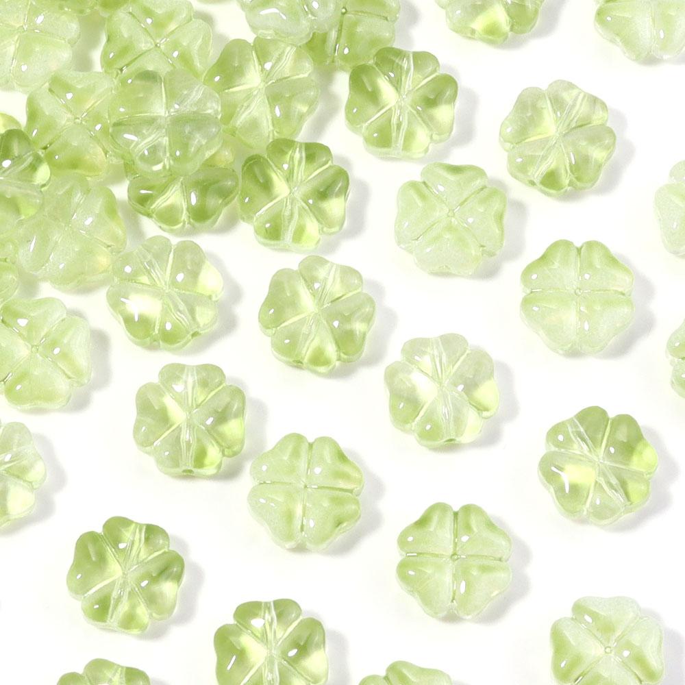 50pcs/lot 10mm Colorful Four-leaf Clover Shape Lampwork Beads For Jewelry Making Loose Spacer Glass Beads DIY Bracelet Earrings
