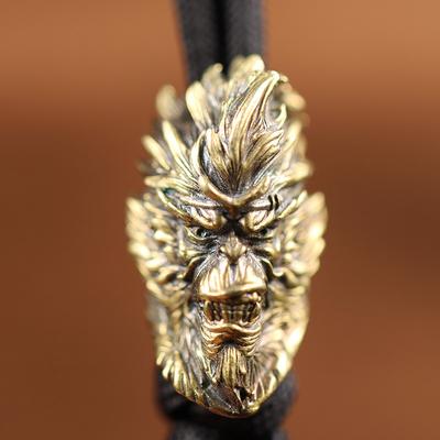 Dark Monkey King Brass Knife Beads EDC Outdoor DIY Paracord Accessories Woven Lanyard Pendants Jewelry Umbrella Rope Hangings