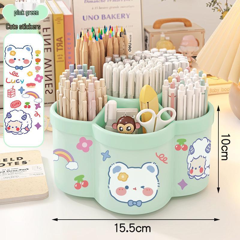 

Rotating Large Capacity Pen Holder - Thickened Desktop Storage Box with Cute Cartoon Design