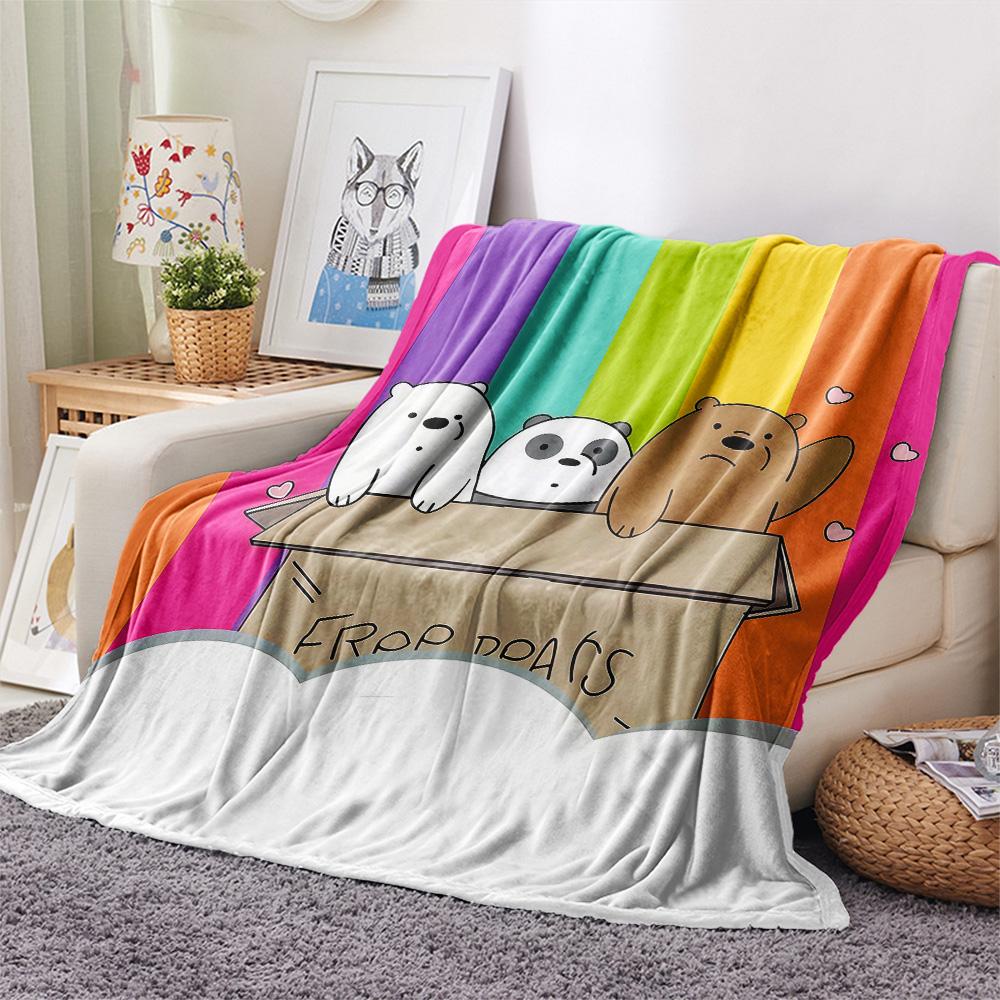 We Bare Bears2 Flannel Blanket, High Quality Comfortable for All Seasons, Home Decor, Warmth and Comfort