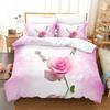 3D Rose Bedding Set Romantic Love Down Duvet Cover Pillowcase 2/3pcs Couple Women Cover Gift Valentine's Day Home Textile