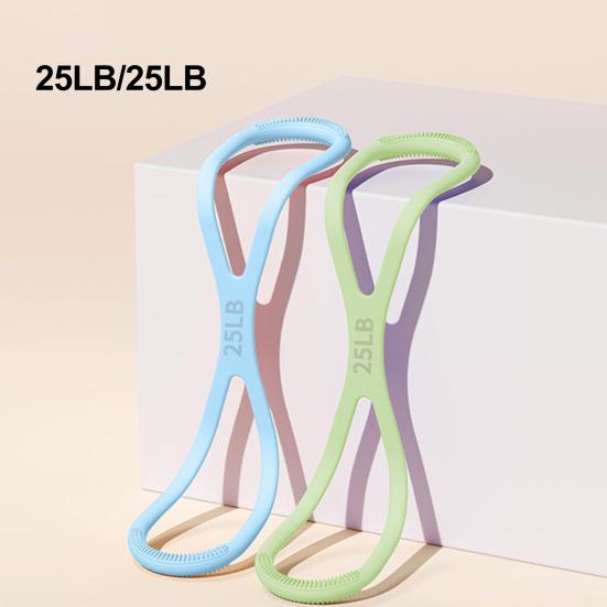 Figure 8 Exercise Resistance Band Arm Shoulder Stretch Strength Training Fitness Elastic Strap 15/25/35Lbs Men Women Anti-slip Silicone Tension Rope